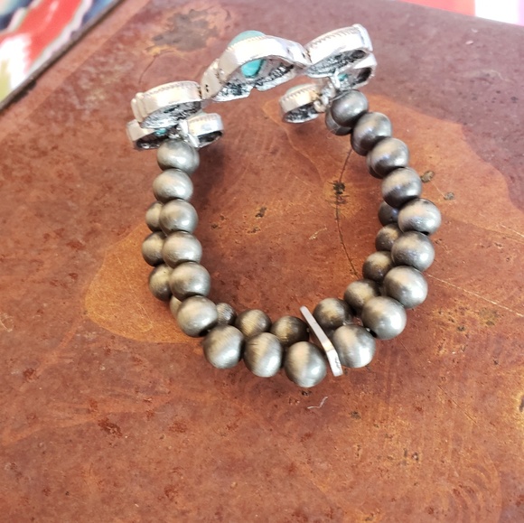 Squash Blossom Bracelet Natural Stone - Picture 3 of 3